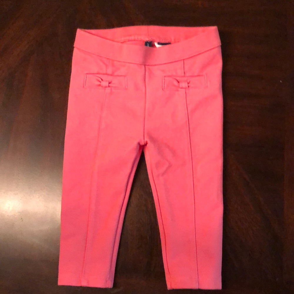 EUC pink bow pants Janie and Jack 6-12mo